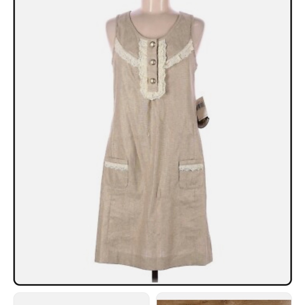 Juicy Couture linen cotton gold metallic mini dress